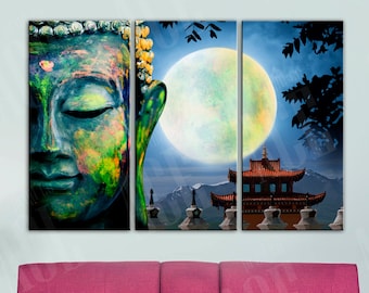 Colorful Buddha Canvas Art Print