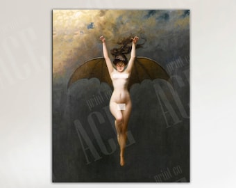 Albert Joseph Pénot Print, Bat Woman Canvas, Pénot Reproduction