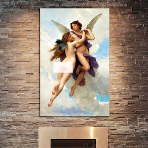 William Adolphe Bouguereau Print Canvas, Cupid and Psyche 1889 reproduction print