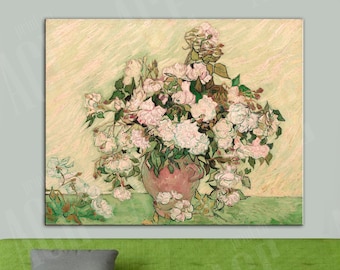 Van Gogh Roses Canvas Print: Floral Wall Art Reproduction