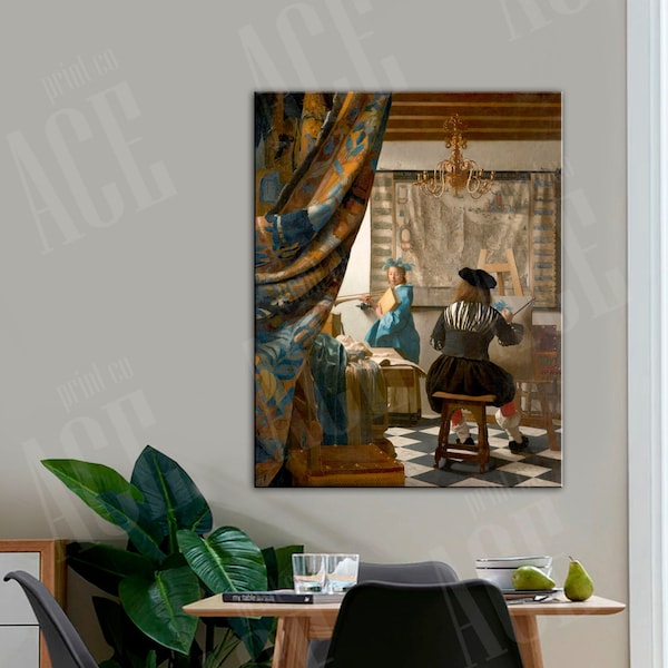 Johannes Vermeer Canvas Print, The Art of Painting Reproduction Print