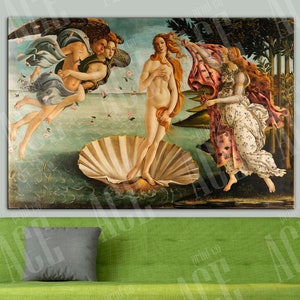 The Birth of Venus 1485 Reproduction Print, Sandro Botticelli Vintage Canvas