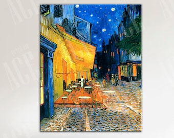 Vincent Van Gogh Reproduction Print, Cafe Terrace at Night Canvas