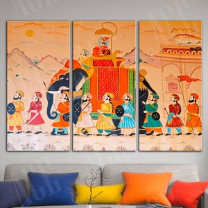 Indischer Stil Leinwanddruck, indische Wandkunst, indische Vintage Kunst