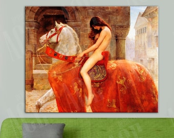 John Collier Canvas, Lady Godiva Reproduction Print