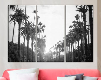 Tropical Palm Tree Canvas Wall Art: Tree Tops Print Decor