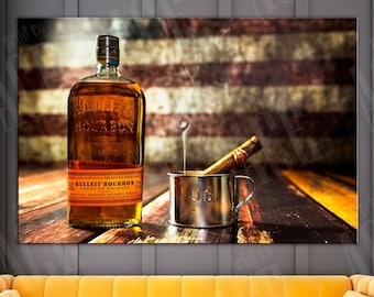 Whiskey Canvas, Wall Decor Kitchen, Strong Drink Bar Decor