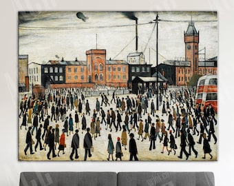 Going to Work Canvas Print: Industrial Scene Reproduction