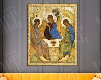 Andrei Rublev Canvas Print, The Holy Trinity Reproduction Print
