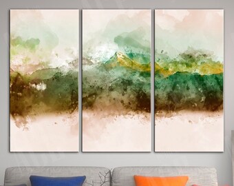 Watercolor mountain Print, Mountain Canvas, Abstract painting Wall Art
