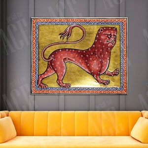 Leopard XII Jahrhundert Reproduktion Print, Aberdeen Bestiary Leinwanddruck