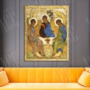 Canvasafdruk Andrei Rublev, reproductieprint van de Heilige Drie-eenheid