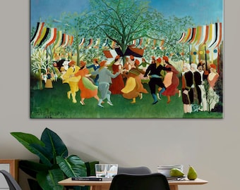 Henri Rousseau Canvas Print – A Centennial of Independence – French Art Wall Decor, Jungle Painting, Modern Home Art