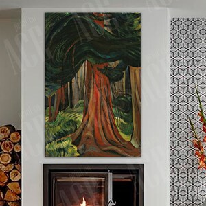 Emily Carr Print Canvas, Red Cedar reproduction print, Canada Landscape Wall Art