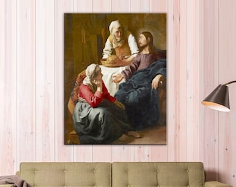 Johannes Vermeer Canvas Print, Christ in the House of Martha and Mary Reproduction Print