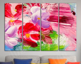 Abstract flowers Canvas, Flowers Modern art