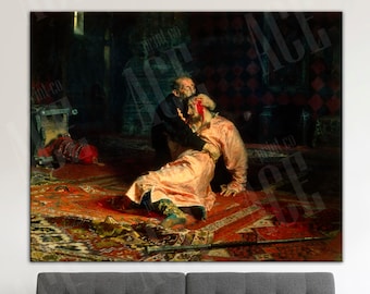 Ilya Repin Reproduction Print, Ivan the Terrible and His Son Ivan Canvas
