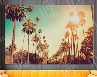 California Canvas, Los Angeles Print, Palm print