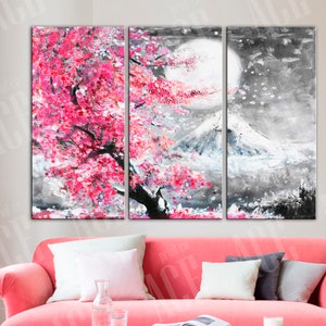 Sakura wall art, Cherry Blossom Print, Japan canvas Wall art