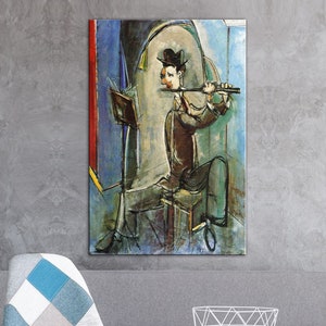 Max Weber Canvas, Max Weber Reproduction print, Playing the flute Canvas