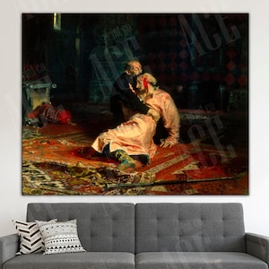 Ilya Repin Reproduktion Druck, Iwan der Schreckliche und sein Sohn Ivan Leinwand