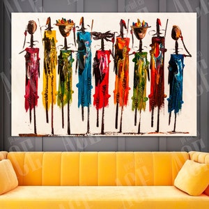 Masai Canvas Print, Abstract African wall art, Abstract African wall decor, Masai colorfull art