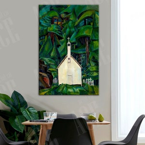 Emily Carr Print Canvas, Indian Church reproduction print, Emily Carr Church Print