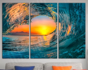 Wave Canvas, Beach wall art, Ocean Print, Ocean Shore Print