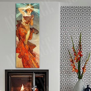 Canvas De morgenster van Mucha, reproductie Alphonse Mucha