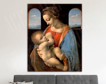 Leonardo da Vinci Reproduction Print, Madonna Litta Canvas Print