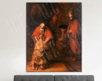 Rembrandt van Rijn Reproduction Canvas Print, The Return of the Prodigal Son Canvas Wall Art