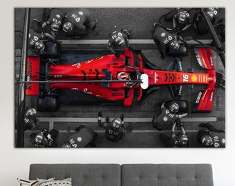 Formula 1 Pit Stop Canvas Print: Racing Wall Art Decor