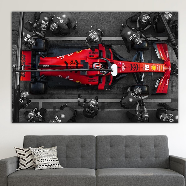 Pit Stop canvas, Pit Stop Print, Formula Wall Art