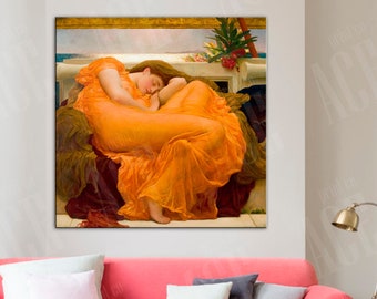 Frederick Leighton Canvas, Flaming June Print Reproduction