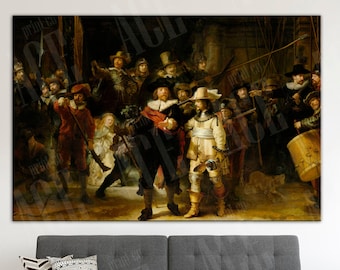 Night Watch Canvas Print, Rembrandt Reproduction, Classic Print