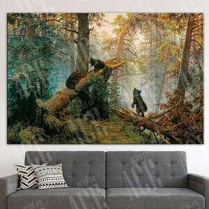 Shishkin Leinwand, Shishkin Reproduktion Druck, Morgen In einem Kiefern Wald