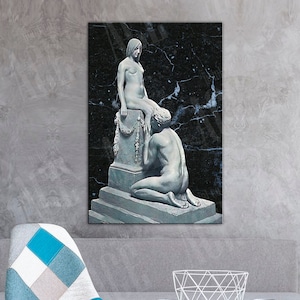 Stephan Sinding Wydruk na płótnie, wydruk reprodukcyjny Adoracji, Rzeźba Adoracji Sztuka ścienna