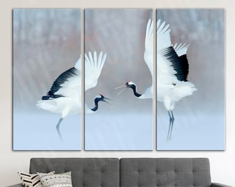 Crane Photo Canvas Print: Asian Wall Art