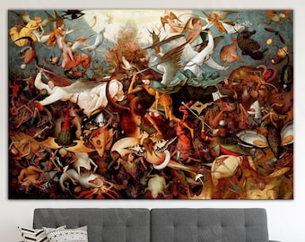 Pieter Bruegel Reproduction Print, Fall of the Rebel Angels Canvas