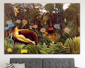 Henri Rousseau Reproduction Print, The Dream Canvas Print