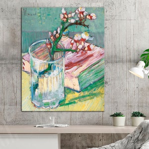 Vincent Van Gogh Reproduction Print, Blossoming Almond Branch in a Glass Canvas