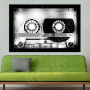 Vintage Kassettenrecorder Leinwanddruck, Kassettenrecorder Kunst, Musik Geschenk Wanddekor, Kassettenrekorder Druck, Vintage Tape