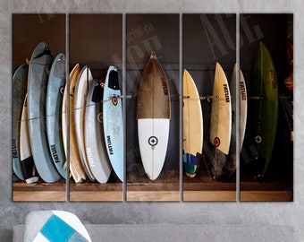 Surfboard Canvas Print, Summer Vacation Art, Surfing Print