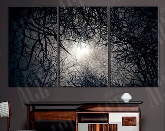 Night Forest Canvas Print: Modern Wall Decor