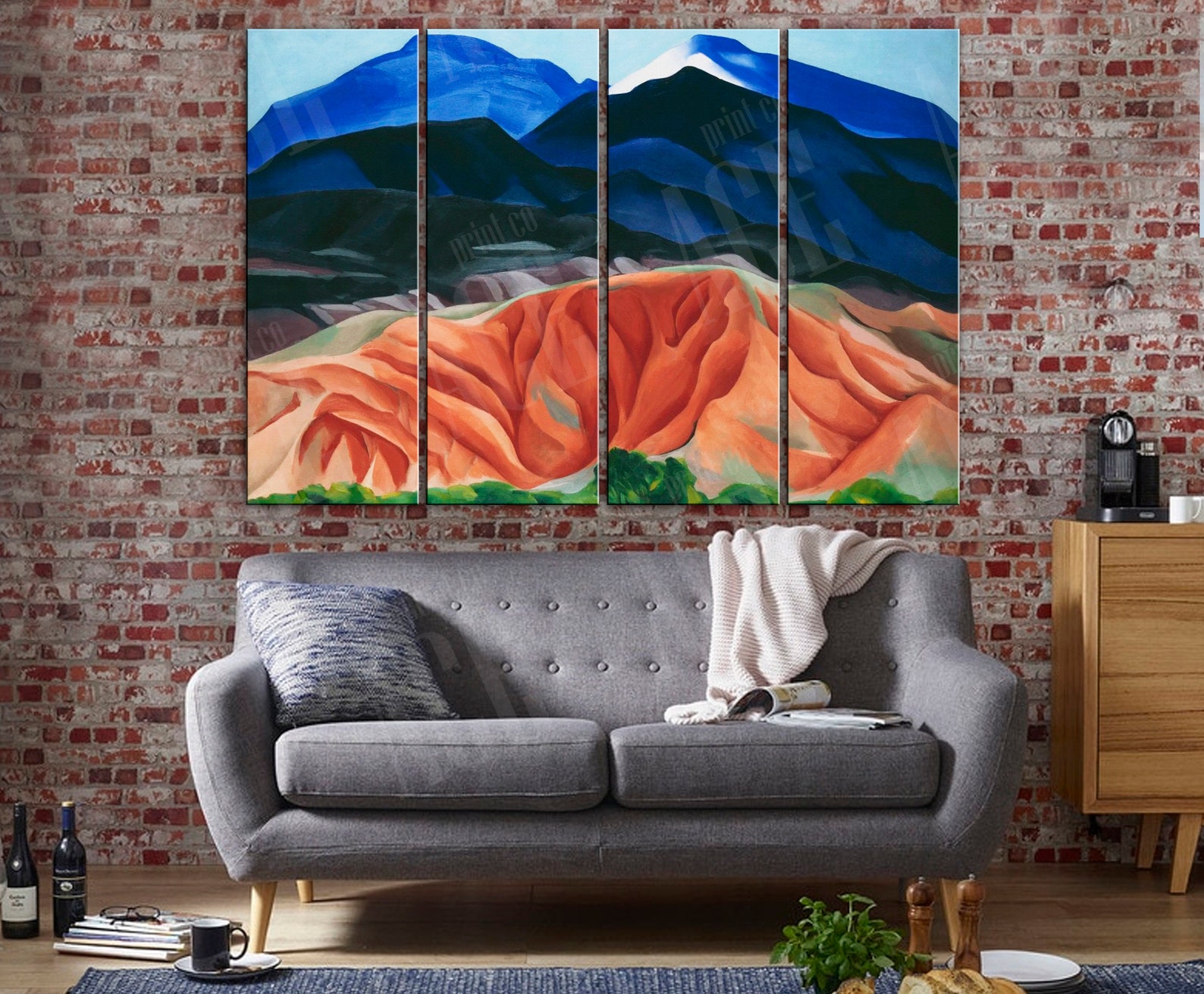Mountain Print Mountain Canvas Abstract painting Wall Art Etsy