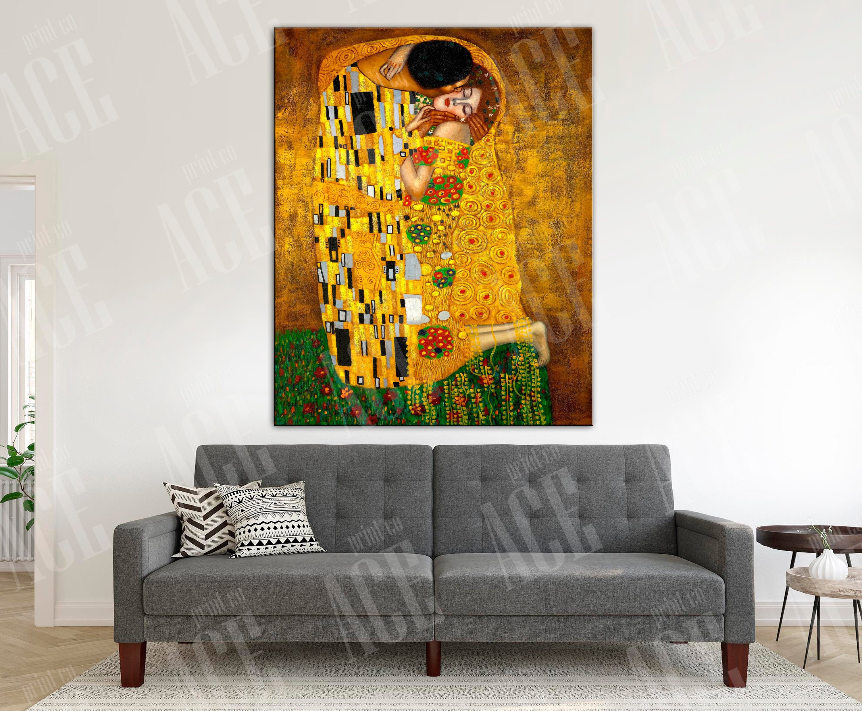 Le baiser de Klimt, 24 x 20, reproduction de peinture à l'huile sur toile - France