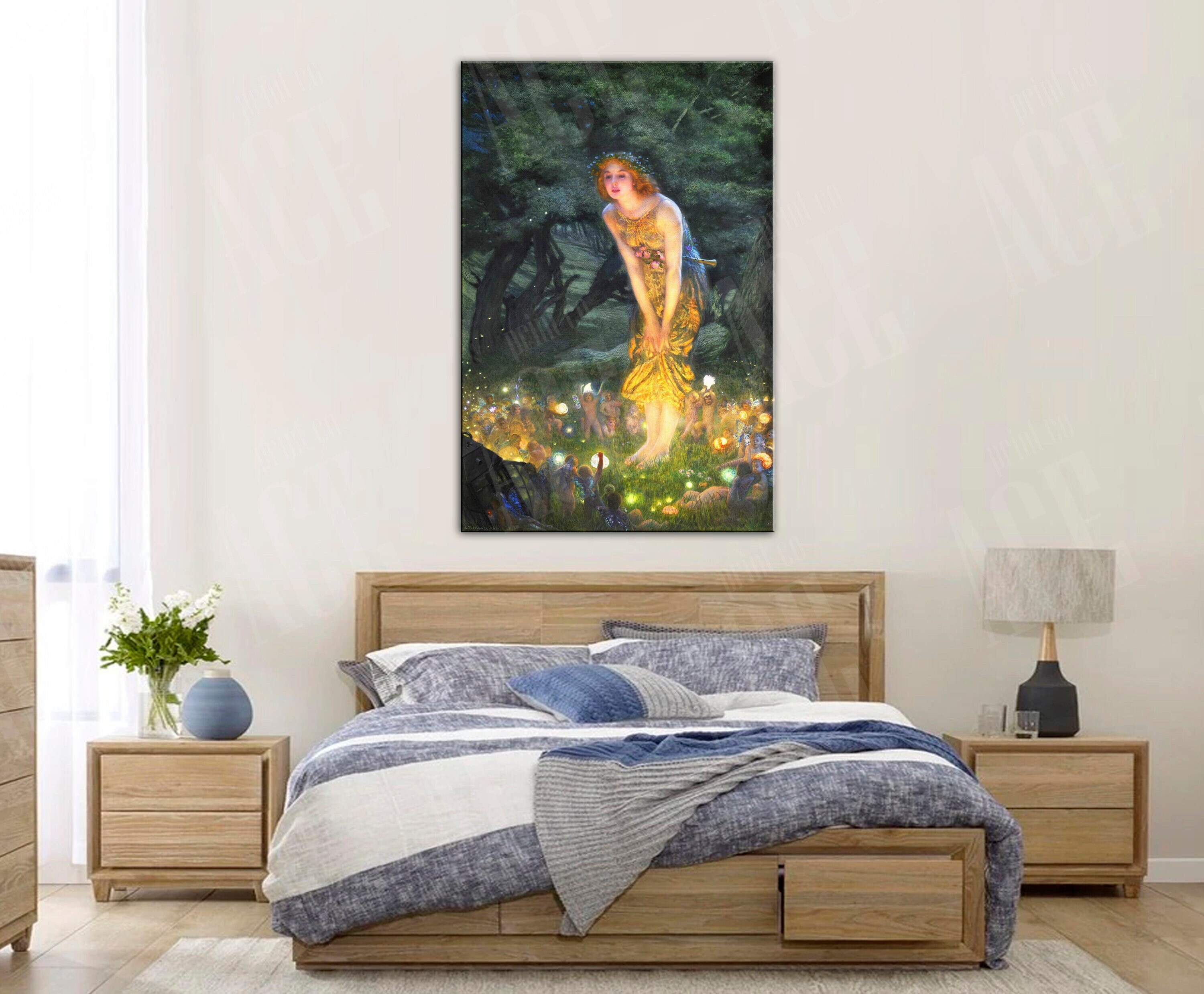 Impresión en lienzo de Edward Robert Hughes, reproducción de Midsummer Eve  - Etsy México, image size:3000x2476