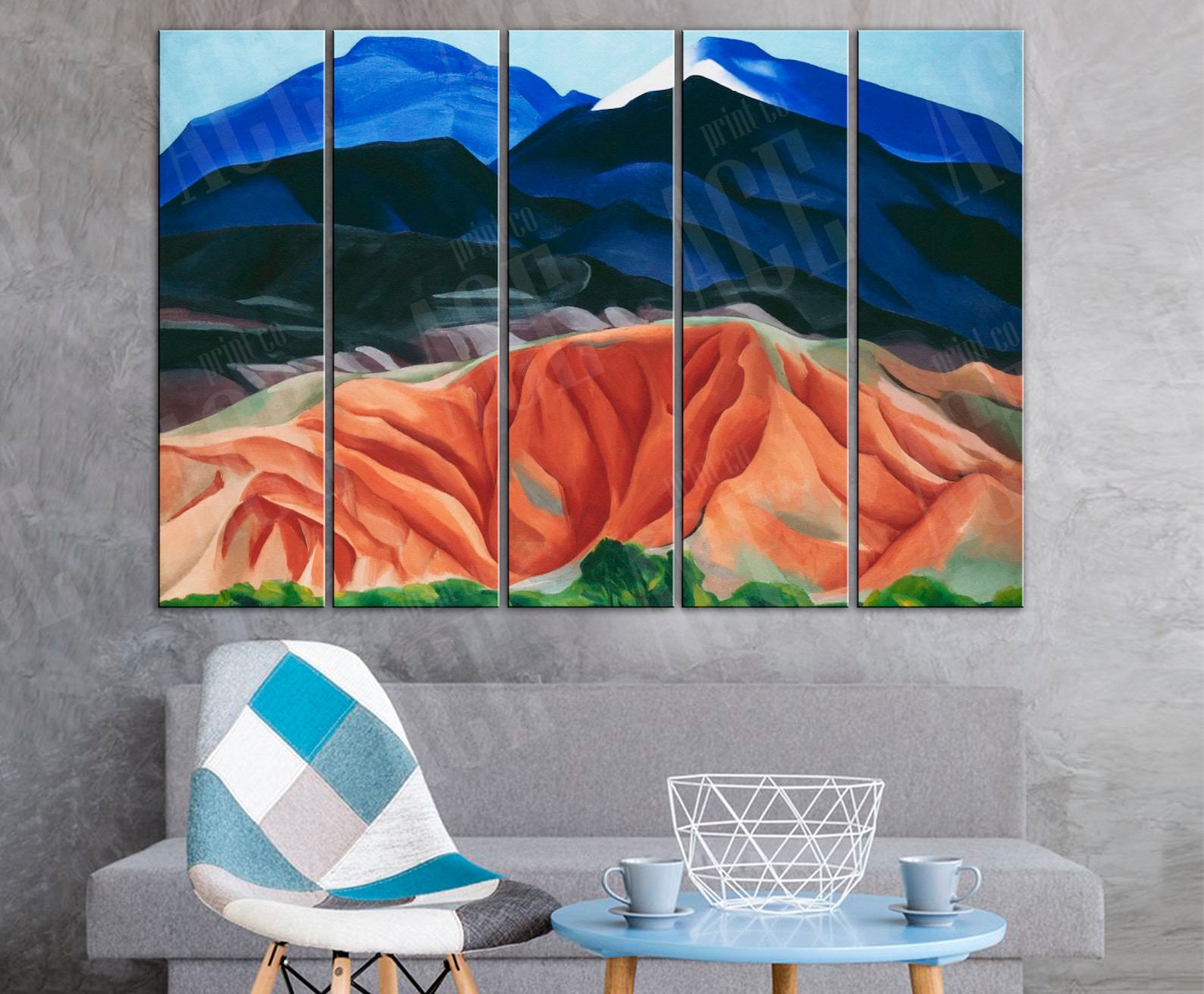 Mountain Print Mountain Canvas Abstract painting Wall Art Etsy