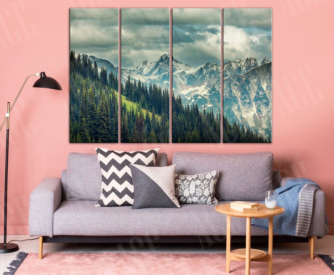Foggy Forest Canvas Print: Fantasy Mountain Wall Art - Etsy