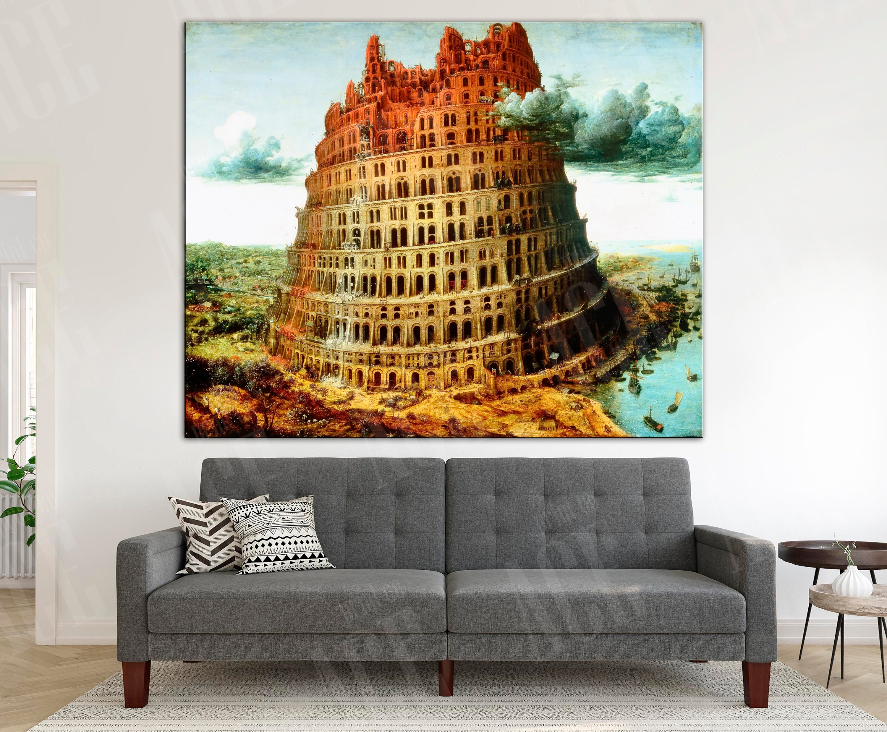 ピーテル・ブリューゲル複製版画、バベルの塔 キャンバス - Etsy 日本